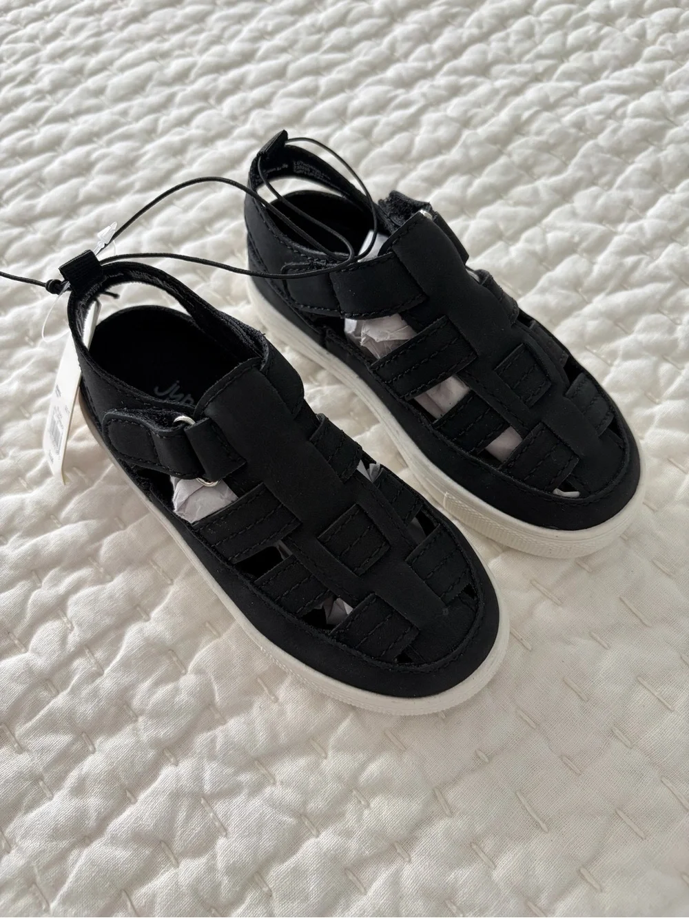 NWT Jumping Beans Black Fisherman Sandal Sneaker Size 7T